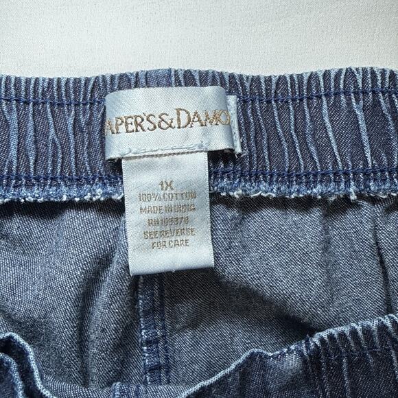 Drapers & Damons Womens Plus 1X Pull On Capri Jeans Elastic Waist Stretch EUC - Picture 4 of 12